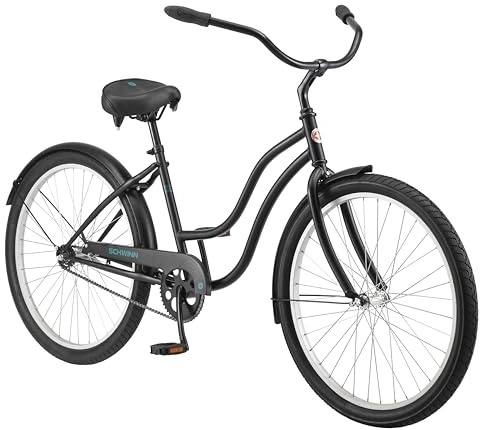Schwinn Mikko 1 Cruiser Bike, 26 Inch Bike for Women and Men, Single-Speed Beach Cruiser Bicycle, Rear Coaster Brake, Comfortable Padded Seat, Upright Riding Position, Adult Bicycle