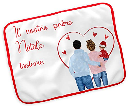 Tovaglietta Colazione Natalizia Personalizzata con Famiglia – Il Nostro Primo Natale Insieme – Idea Regalo di Natale per la Famiglia o la Casa