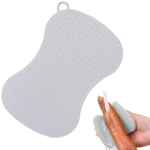 Biniveil Silicone Dish Sponge - Multipurpose Dishwashing Sponge with Silicone Brush,Kitchen Sponge, Pot Scrubber with Design, Kitchen Scrubber, Wipe Counters, Wash Fruit And Vegetable