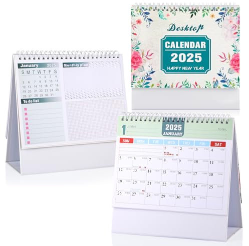 Tischkalender 2025 Quer, Tischquerkalender Von Januar 2025 Bis Dezember 2025, Stehend Umklappbarer Tischkalender Schuljahr 2024/2025 mit To-Do-Memo-Seiten, Schreibtischkalender 20,5 X 20,5 X 9 cm