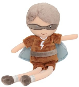 Jollein Tygdocka, gosig docka – Superhero Dave, 100% polyester, 32 x 10 x 6 cm – gosedjur, superhjälte
