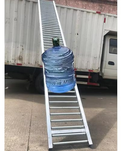 Portable Steel Conveyor Roller Stand 5m/16.4ft Long Foldable Belt Conveyor with Unpowered Skate Wheels Ideal for Freight Handling in Factories W 30cm/12in