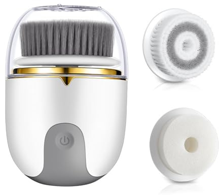 Dispositivo de limpieza facial eléctrico, cepillo de limpieza facial portátil, cepillo de limpieza facial, limpiador facial impermeable, cepillo exfoliante facial para todos los tipos de piel, cepillo