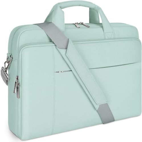 DOMISO Borsa Porta PC 15,6 Pollici Borsa Lavoro Ufficio Donna Uomo con Tracolla Computer Bag dell Lenovo HP Laptop,per 16 Pollici MacBook PRO/Max,Adatto per Viaggi di Lavoro,Scuola,Lavoro,Menta Verde