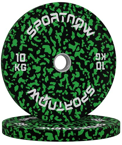 SPORTNOW Olympic Bumper Plates PAIR, 2 Solid Rubber, Weight Plates Set