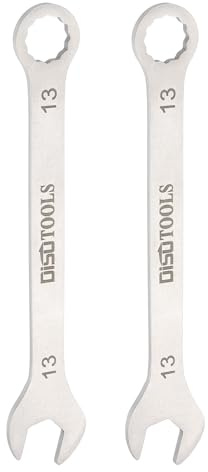 QUARKZMAN 2pz Chiave Combinata Sottile Metrica 13mm Torx Terminata Scatola 15 Gradi Offset Estremità Aperta Acciaio Inossidabile, Tono Argento