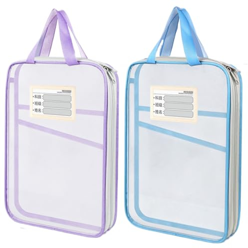 Oaygat A4 Document Organizer and File Folder Tote Bag Zipper File Walle Student Book Pouch PortableDocument Folders Storage Pouch File Folder Zipper Bags for Reading Homework and School