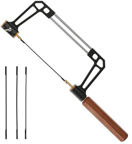 Jeu de scies à chantourner - Scie à chantourner manuelle avec 3 lames pour le travail du bois, du métal, de la pierre et du jade - Outil à main multifonction