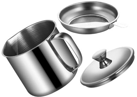 VALICLUD Contenitore per Olio Acciaio Inossidabile con Beccuccio Separatore Grasso per Accessorio Cucina