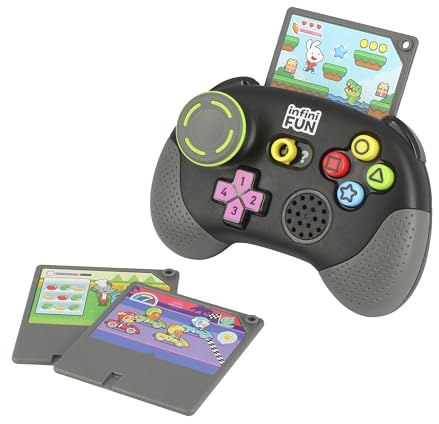 Infini Fun - Ma Première Manette de Jeux Vidéo - Jouet d'imitation - Eveil Educatif Electronique - Apprentissage Couleurs, Formes, Chiffres - Effets sonores Amusants - Enfant et Bébé dès 18 Mois