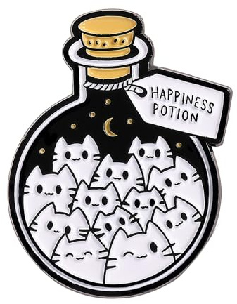 AstraGlam Funny Enamel Pins, Fun Pin Badge for Backpacks, Clothes, Bags, Hats & Jackets, Cute Brooches Gift For Animal Enthusiast, Humorous Novelty Lapel Brooch Pin for Women Men Teens (Cat in Bottle)