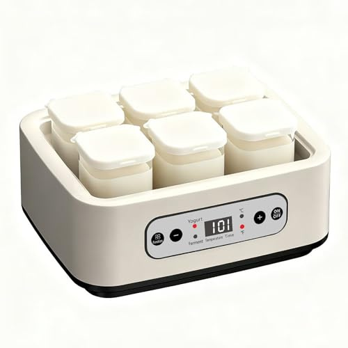 Yoghurtmaskin, Probiotisk Smart Control, med 6 glasburkar, säker och hållbar