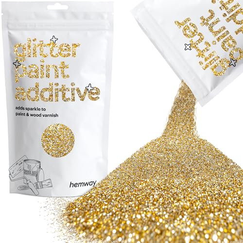 Gold Silver Glitter Paint Additive 100g for Adding Sparkle to Paints & Varnish | Paint Walls Sparkly Add to Emulsion, Acrylic or Lacquer Indoor | Hemway