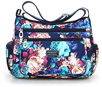 NOTAG Sac Bandoulière Femme Léger Sac à Bandoulière Multi-Poches Sac à Main Imperméable Nylon pour Voyage (LH)