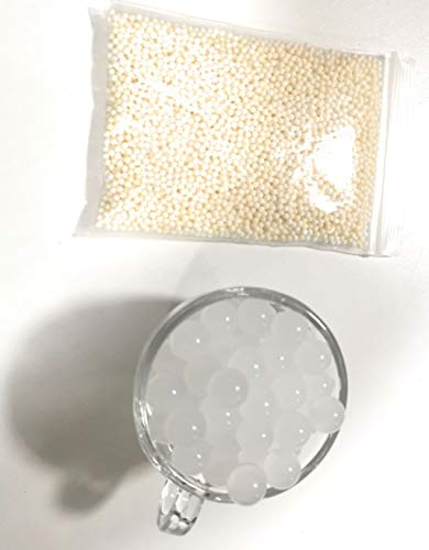 J&J - Lote de 10000 perlas de agua de gel para decoración de bodas, Navidad, jardín, cocina - Cantidad 50 gr aproximadamente - Color blanco