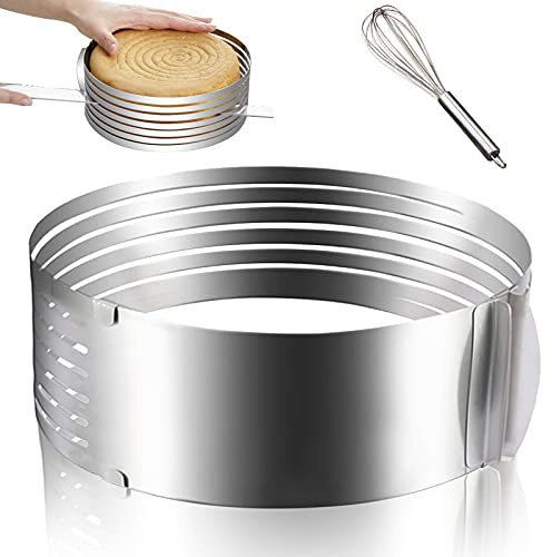 Coltello per Torta in Acciaio Inossidabile, Coltello ad Anello da 9~11,8 Pollici, Coltello per Torta Multistrato ad Anello per Torta, Aiuto per Tagliare la Torta, Coltello per Torta per Mousse ad Anel