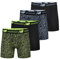 New Balance Men's Standard Performance 6 NO Fly Boxer Brief (4-Pack), Black/Azure Print/Black/Hi-Lite Print, Medium