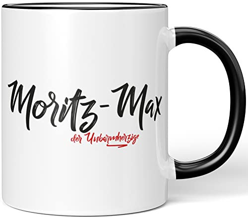 JUNIWORDS Tasse, Moritz-Max, der Unbarmherzige, Schwarz (5273537)