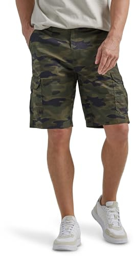 Lee Extreme Motion Crossroad Cargo Short Pantalones Cortos, Camo Tradicional, 28 Hombres