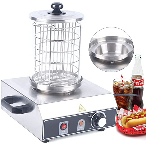 HINOPY Profi Würstchenkocher, 350W Elektrische Wurstkocher Hot Dog Bockwurstwärmer Würstchenwärmer Edelstahl, Einstellbarer Temperatur 0-85 °C