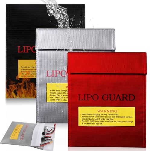 3 bolsas resistentes al fuego, bolsa de batería ignífuga, batería a prueba de explosiones, bolsa para documentos, resistente al fuego, impermeable, bolsa de lipo para dinero en efectivo, pasaporte,
