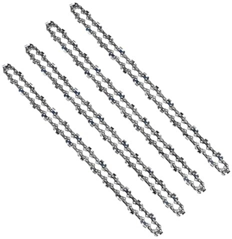 4 Piezas Cadena Motosierra de 35 cm, Cadenas de Sierra 3/8 1,1 mm, Cadenas de Repuesto de Bajo Retroceso, 52 Eslabones de Transmisión, Acero al Manganeso, Duradera, para Leñadores Profesionales