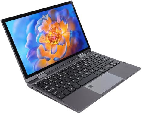 Plyisty Computer Portatile Piccolo da 10,95 Pollici, Laptop Convertibile 2 in 1 con Touchscreen a 360 Gradi, Laptop Touchscreen con Tastiera Retroilluminata, 16G+128GB (Spina europea)