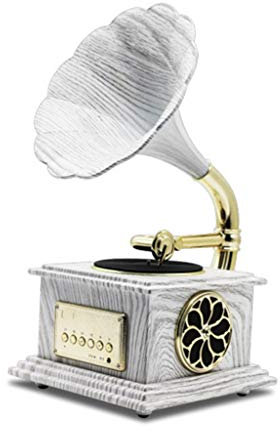 Fonografo vintage grammofono con corno in ottone riproduzione RCA Victor giradischi altoparlante - AWJ Turntable - Lettore musicale classico