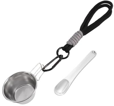 Campingbecher aus Edelstahl – Wasserbecher, Edelstahl-Teetasse für den Außenbereich, mit Karabinergriff, tragbarer Outdoor-Becher, leichte Campingausrüstung für Wandern, Rucksackreisen