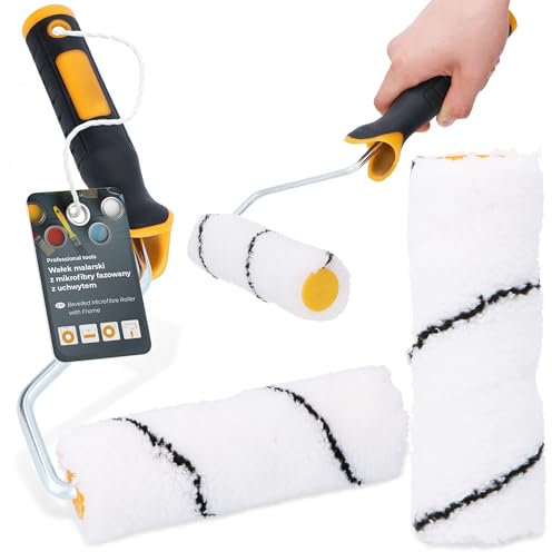 Rodillo Pintura 15 cm Recambio Alta Densidad Cobertura Mango Ergonómico Uniforme Interior Exterior Paredes Techos Fachadas Juego Decoración