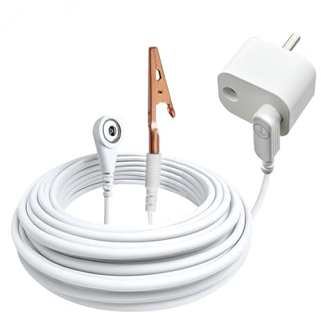 Grounding Cord with Grounding Adapter, 15ft Universal Grounding Cord with with Alligator Clip, for Grounding Products,Replacement Grounding Cable Accessories for Grounding Sheet,Mat,Blanket