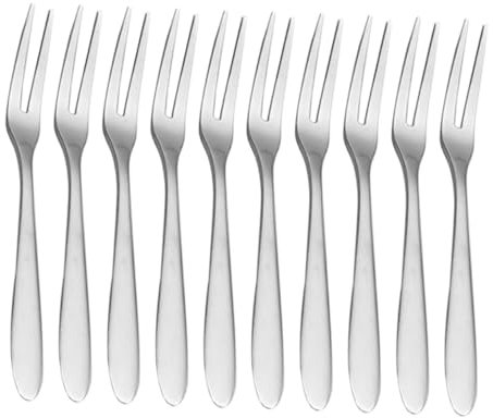 Mipcase 12 Forchette Da Frutta Forchette Portatili Forchette Da Pesce Posate In Acciaio Inossidabile Forchette In Metallo Lucido Forchette Da Cocktail Eleganti Forchette Da