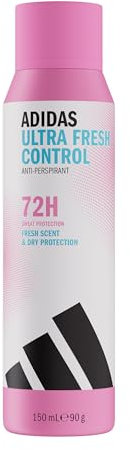 adidas Ultra Fresh Control Anti-Transpirant Deodorant Spray für sie, 72 Stunden Schweiß-Schutz Duft mit zitrischen, minzigen und blumigen Noten, vegane Formel ohne Alkohol, 150ml