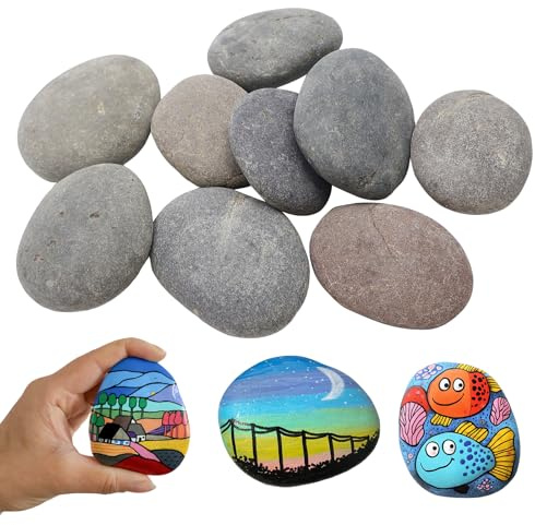 BEELUKY 10 Stück Sassi da Dipingere 5-8cm Rocce Naturali di Disegno Rocce Dipinte Fai da Te Creativo Pietre per Pittura Le Rocce Ciottoli per Pittura Fai da Te Decorative per Acquario e Giardino