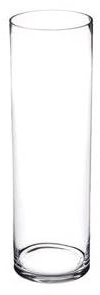 EURO ITALIA Vaso Cilindrico in Vetro Trasparente, 20 cm Diametro, 50 cm Altezza