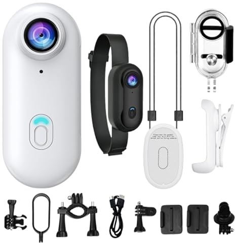Bärbar actionkamera - Mini Body Cam, 360 graders roterande inspelare, 4K Ultraklar 1- - | Kompakt videobandspelare för säkerhetsuppgifter