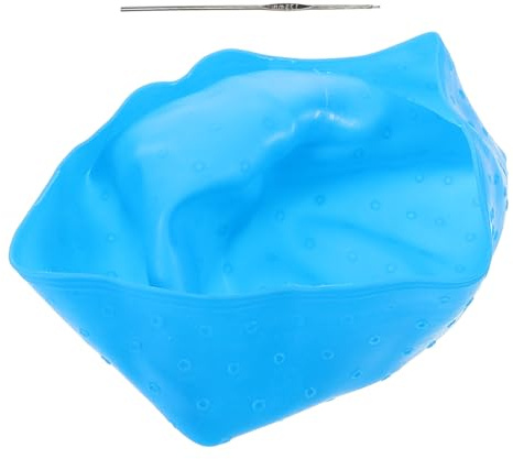 KAJNBN Gorra de Silicona para Mechas Azul, Herramienta para Resaltar el Cabello, Tapa Reutilizable para Teñir y Proteger el Cabello en Salones y Uso Doméstico, Suministro para Coloración