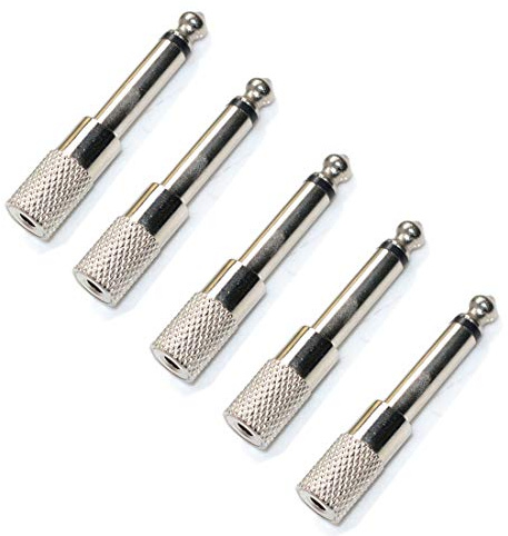 Oiyagai 5 Stück 6,35mm (1/4) Stecker auf 3,5mm (1/8) Buchse Mono Audio Adapter – Einspur Klinke Konverter für Kopfhörer, Verstärker, Mischpult, Lautsprecher, Audio Geräte