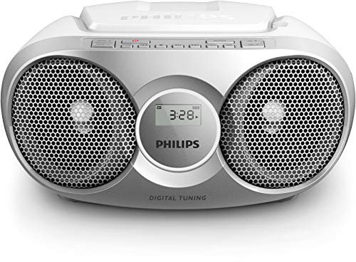 Philips Audio CD Player AZ215S/05 CD Player Radio (Dynamic Bass Boost, FM Digital Tuner, CD Shuffle/Repeat Function, 3 W, 3.5-mm Audio-In) Silver