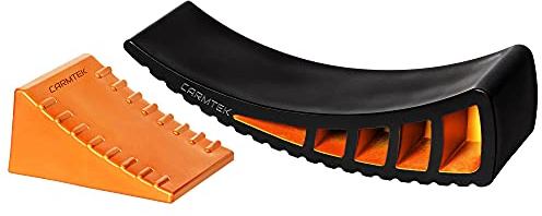 CARMTEK Camper Leveler Kit - Curved RV Levelers with Camper Wheel Chocks for Travel Trailers | Faster Camping Leveling Than RV Leveling Blocks (1 Pack)