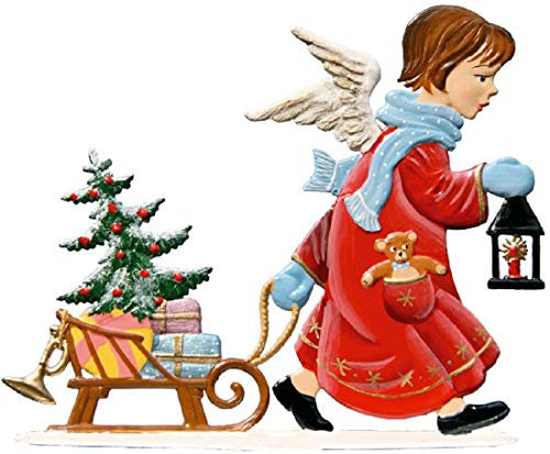 Wilhelm Schweizer Zinnfigur Engel zieht Schlitten Jahresengel 1993