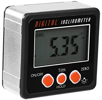 Maizoon Misuratore Angolo Livello Digitale,Inclinometro Goniometro elettronico a 0-360°,Base Magnetica,Strumento di Misurazione per Automobili Legno Costruzione Macchine di Perforazione,NE07 Bianco