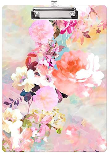 Modisches Klemmbrett, A4 Briefgröße, dekorative Klemmbretter aus Holz für Lehrer, Krankenschwestern, Ärzte, Studenten und Kinder, niedliches Design für Standardgröße 31 x 22,6 cm (C-Imagic Floral)
