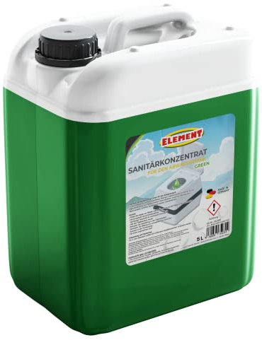 Sanitärflüssigkeit I Sanitärkonzentrat I Campingtoilette Abwassertank WC 5l I GREEN I Sanitärflüssigkeit für Abwassertank der Campingtoilette I Sanitärzusatz für Campingtoilette I Toilettenzusatz