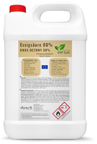 5 liter ättiksyra 80 %, premiumkvalitet ättiksprit