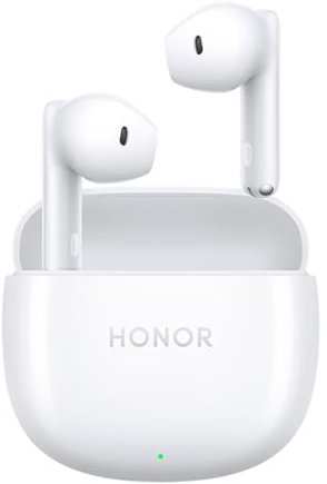 HONOR Earbuds X6, 10mm dynamischer Treiber, HiFi5 DSP Dekodierung, 40 Stunden Akkulaufzeit, AI Geräuschunterdrückung, Bluetooth 5.3, IP54, Weiß