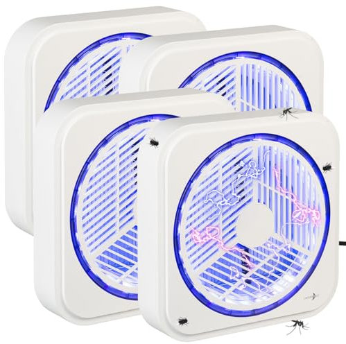 Lunartec Mückenvernichter-Lampe: 4er Set UV-Insektenvernichter zur Wandmontage, mit Selbstreinigung (Mückenschutz-Innenmückenfalle, Fliegenfalle)