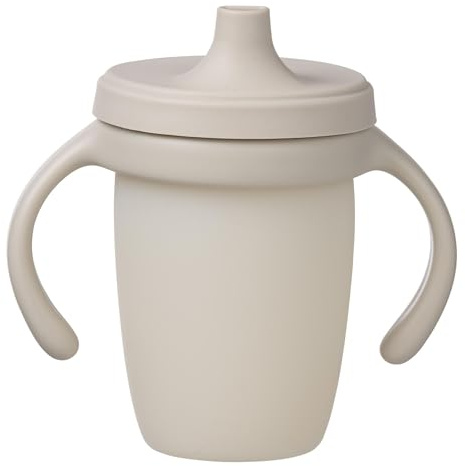 b.box Taza de silicona con boquilla y tapa a prueba de fugas, asas extraíbles y vidriosa para controlar la cantidad de bebida