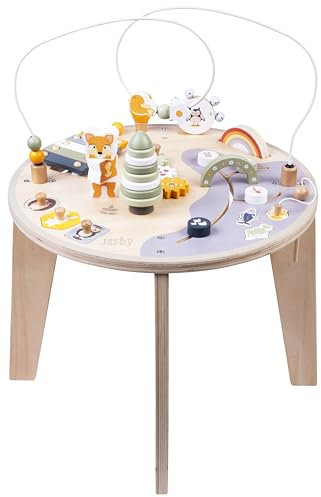 Engelhart - 640030 - Spieltisch aus Holz mit vielen Aktivitäten - Fördert die Feinmotorik - Ab 12 Monaten