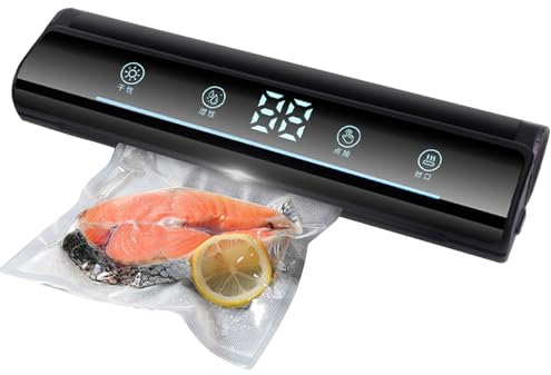Envasadora al Vacío Doméstica y Profesional- Máquina al Vacío para Alimentos para Alimentos Secos y Húmedos, Incluye 10pcs Bolsas de Vacío, Selladoras al Vacío para Carne, Mariscos, Verduras, Nueces